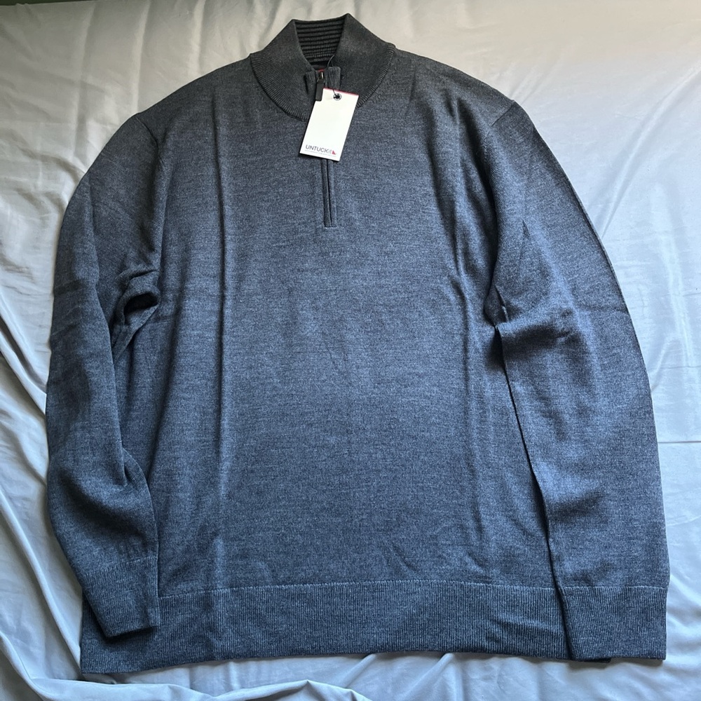 UNTUCKit Men’s Merino Wool Quarter-Zip Sweater | Sz. XL | NWT